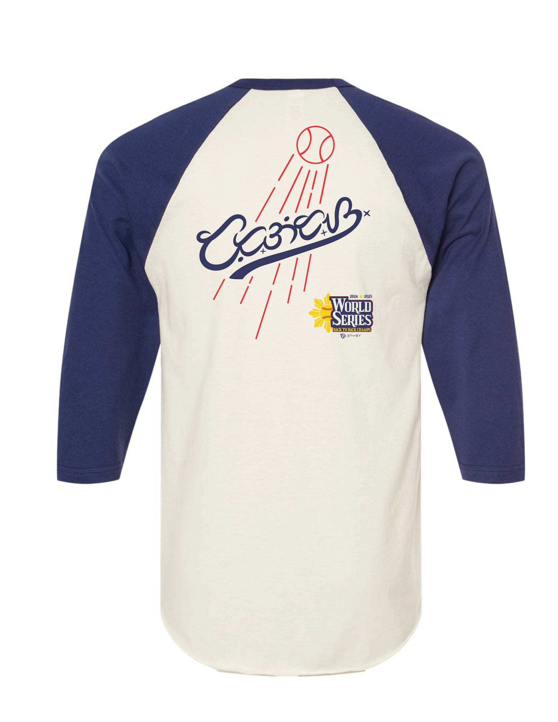 Back to Back Champs Dodgers Baybayin Baseball Raglan - Limited